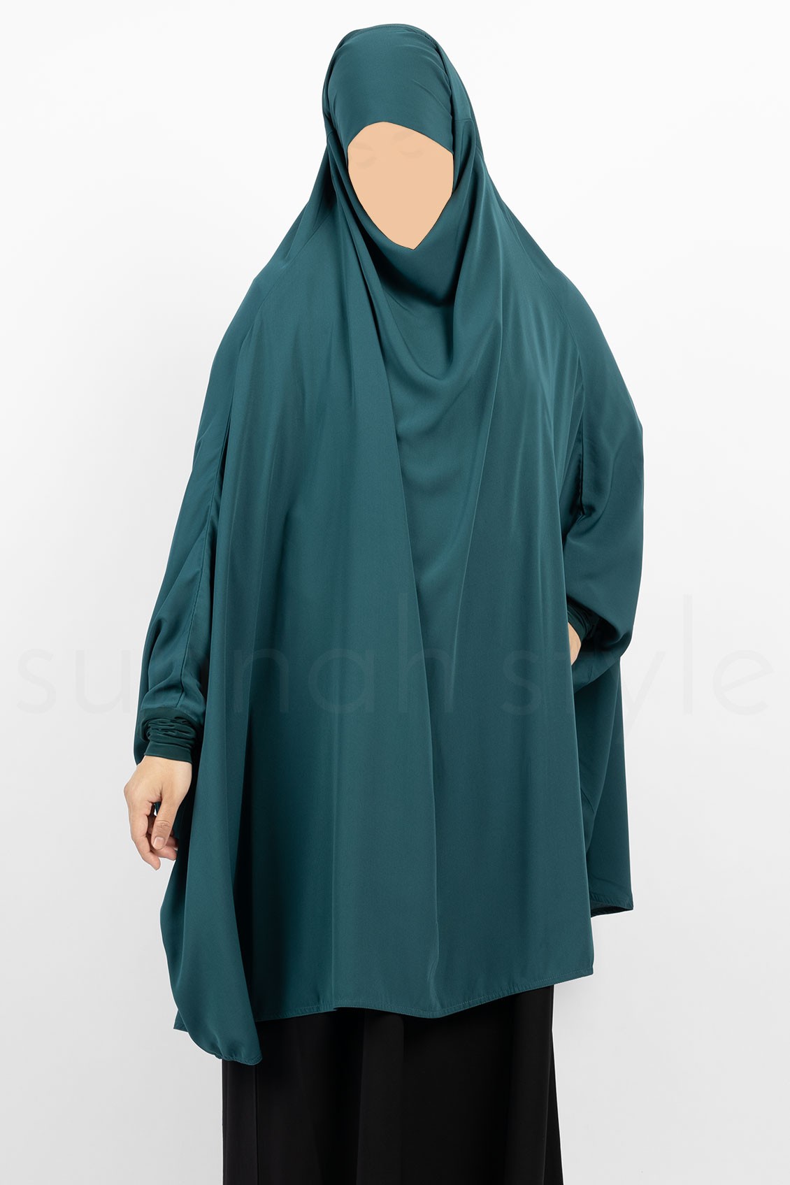 Sunnah Style Plain Jilbab Top Knee Length Teal